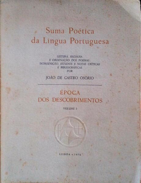 Suma PoÉtica Da LÍngua Portuguesa By Castro OsÓrio João De Good