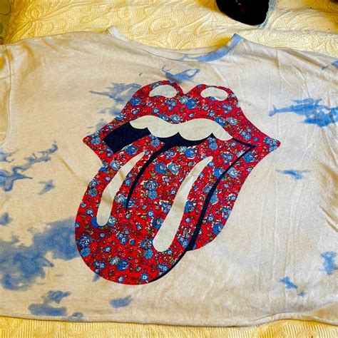 The Rolling Stones Tops Free People Rolling Stones Tye Dyed Cropped