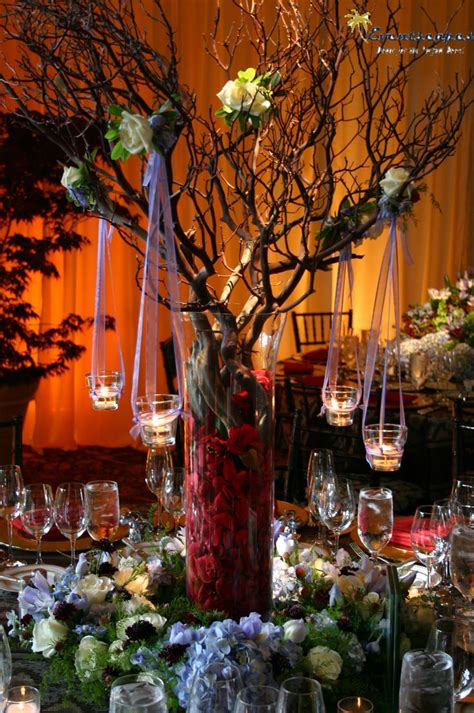 Image Detail For Branch Centerpiece Consisting Of Votive Candles