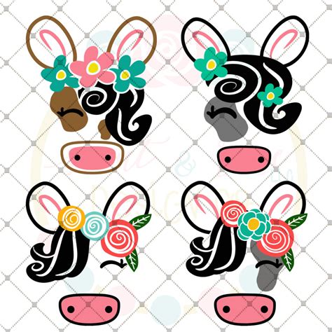 Download Floral Cow Set of 4 SVG DXF PNG (Graphic) by Scout and ...