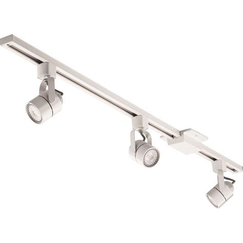 Unicozin led 6 light track lighting kit, matte nickel 6 way ceiling spot lighting, flexibly rotatable light head, modern track light included 6 x led gu10 bulb (4w, daylight white 5000k, 400lm). Lithonia Lighting 44.5 in. 3-Light White LED Meshback ...