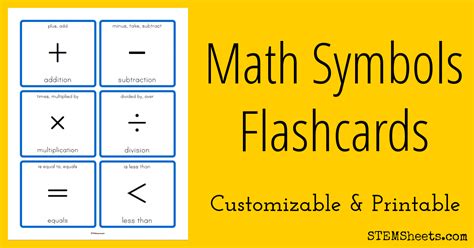 Mathematics solution extends conceptdraw pro software with templates, samples and libraries of vector stencils for drawing the mathematical illustrations, diagrams and charts. Math Symbols Flashcards | STEM Sheets