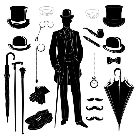 Top Hat And Cane Silhouette