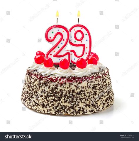 Birthday Cake Burning Candle Number 29 Stock Photo 223455235 Shutterstock