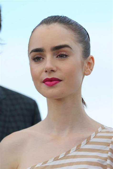 Lily Collins Crazy Slicked Back High Ponytail For 2017 Cannes ~ Krazy