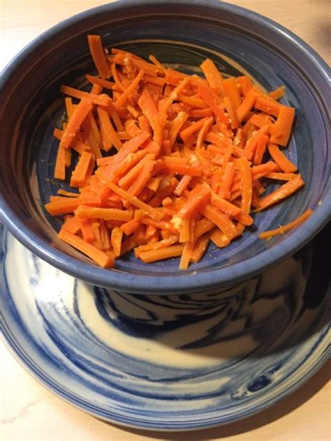 Peel the carrots and cut into 8cm lengths. Julienned Carrots | Winona Media