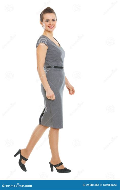 Walking Elegant Business Woman In Dress Stock Image Image Of Lady