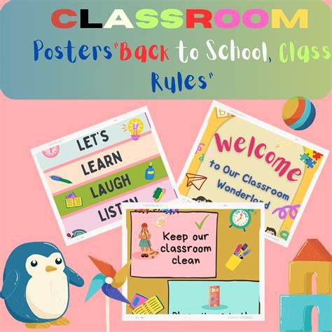 Classroom Postersback To School Class Rules Made By Teachers