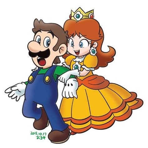 Super Mario Art Luigi And Daisy Princess Daisy