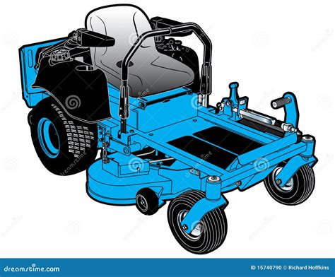 Blue Riding Lawn Mower Stock Illustration Illustration Of Tool 15740790