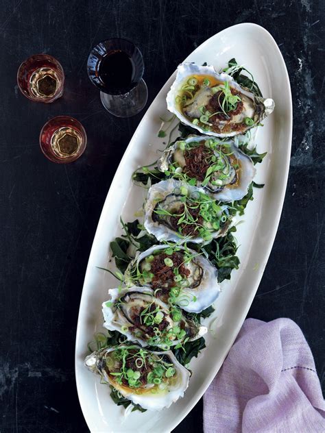 Steamed Pacific Oysters With Xo Vermicelli Ginger And Shallots From