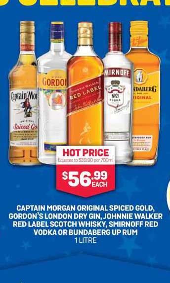 Captain Morgan Original Spiced Gold Gordon S London Dry Gin Johnnie