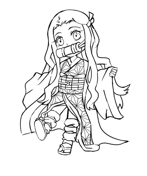 Demon Slayer Nezuko Coloring Page Free Printable Coloring Pages