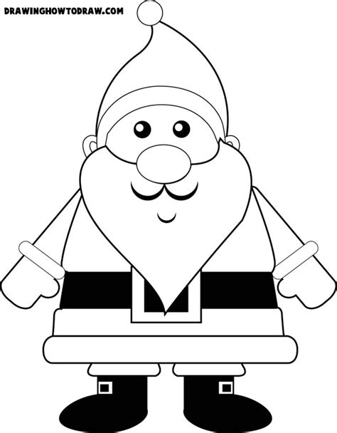 An Easy Cartoon Santa Clause To Learn How To Draw Step By
