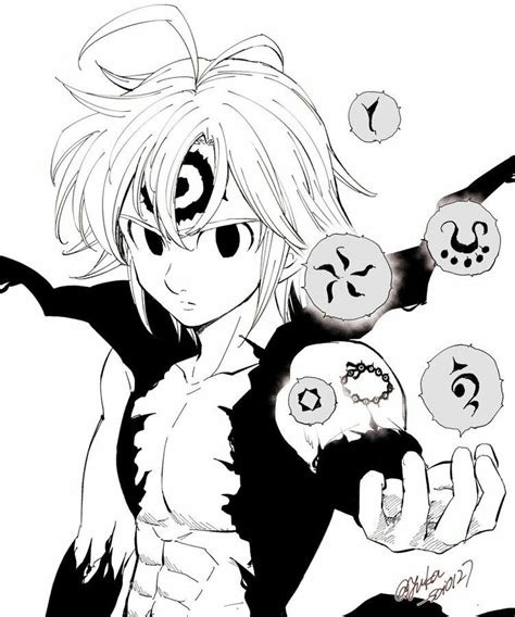 Meliodas Mit Den 10 Geboten Seven Deadly Sins Anime 7 Deadly Sins Otaku Anime Manga Anime