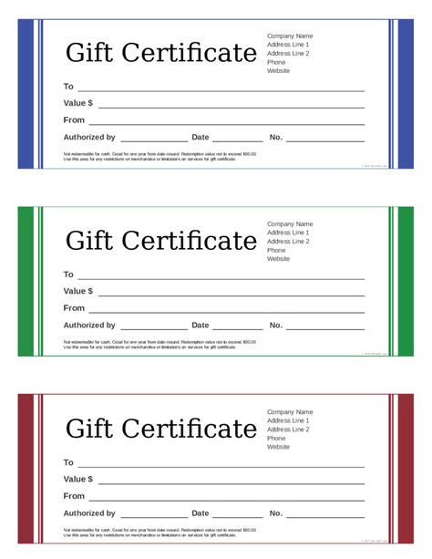 Blank Gift Certificate Template Free Printable Printable Templates