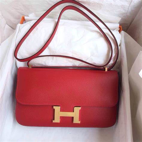 Hermes Constance Bag 26cm Q5 Candy Red Epsom Leather Silvergold