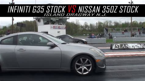 Infiniti G35 Stock Vs Nissan 350z Stock Youtube