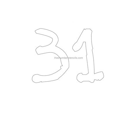 Free Rustic 31 Number Stencil