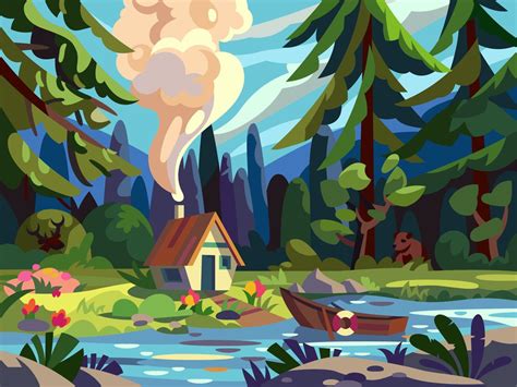 Forest House By Igor Ianchenko Illustration Vector Forest Illustration