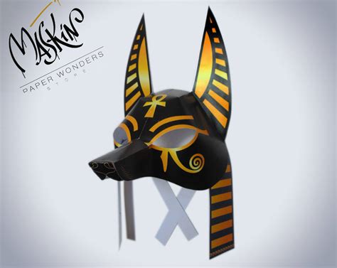 Anubis Mask Printable Egyptian Mask Mask Pattern Anubis Etsy Canada