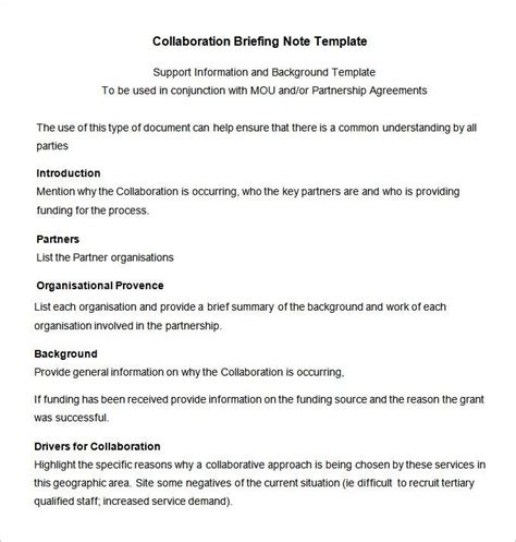 Briefing Template Example Hq Template Documents