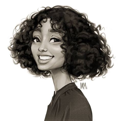 Illustrator And Character Artist Cameron Mark Curly Hair Drawing Afro Hair Drawing Curly