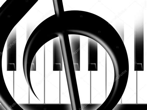 Treble clef and keys of the piano — Stock Photo © Leoco #5575226
