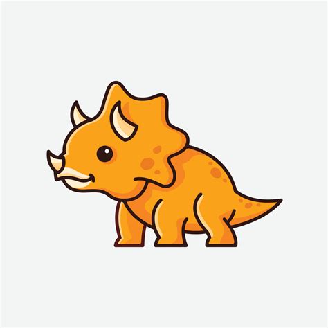 Lindo Bebé Triceratops Dibujos Animados Dinosaurio Personaje