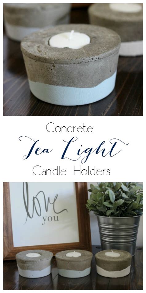 Concrete Tea Light Candle Holders Pretty Handy Girl