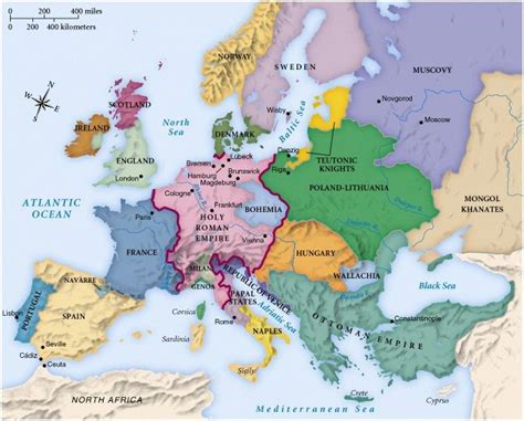 Map Of East And West Europe Map Of Europe Circa 1492 Maps Historical