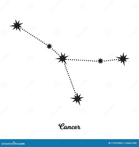 Cancer Zodiac Constellation Vector Illustration In The Style Of