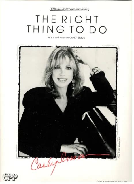 Carly Simon Andthe Right Thing To Do Sheet Music Pianovocalguitar 1972