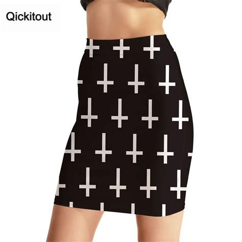 qickitout package hip skirt 2016 new arrival women s sexy 3d print black skirts high waist