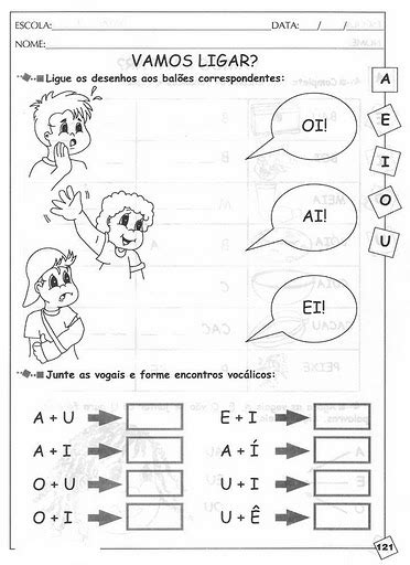 Atividades Com Encontros VocÁlicos Ou JunÇÕes De Vogais EspaÇo Educar