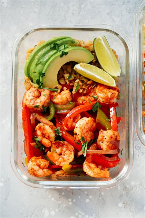 We even have a stuffing idea. Low-Carb Shrimp Fajita Meal-Prep Bowls (Whole30, Paleo ...