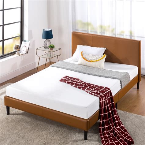 Zinus Jade 35” Faux Leather Upholstered Platform Bed Frame With Short