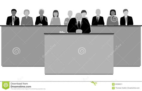 De Jury Stock Illustratie Illustration Of Schuldig Rechtszaal 60380811