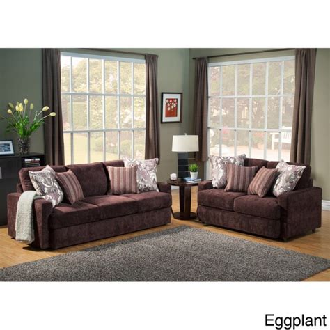 Shop Furniture Of America Tarah Transitional 2 Piece Chenille Sofa Set