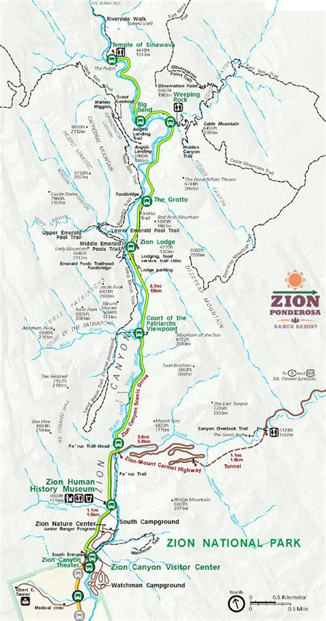 Usa Experience Carte Du Zion National Park Utah