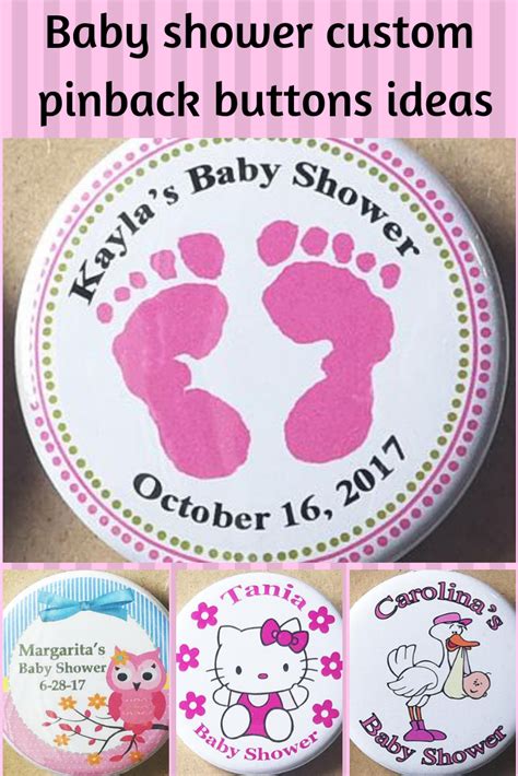 225 Inch Baby Shower Personalized Custom Pinback Buttonsset Of 10 Baby Shower Event