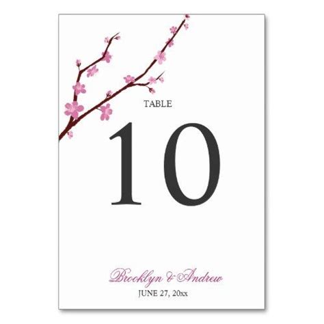 Cherry Blossom Wedding Table Numbers Cherry Blossom