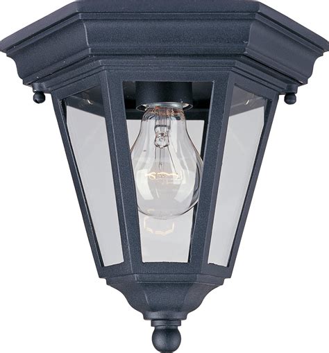 Its understated style is somehow both classic and contemporary. Maxim Lighting 1027BK Cast Aluminum Outdoor Flush Mount Ceiling Light MX-1027-BK