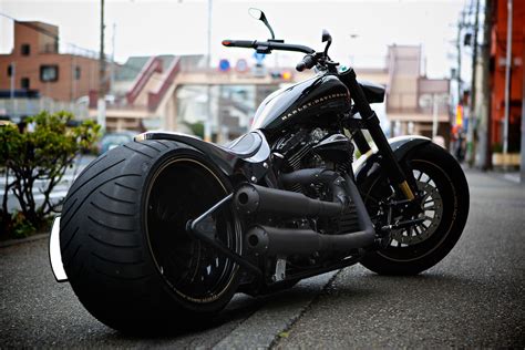 Harley Davidson Custom Black Free Hd Wallpaper
