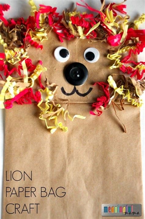 Lion Puppet Paper Bag Craft For Daniel And The Lions Den