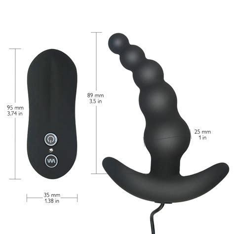 Vibrating Anal Plug Waterproof Black 10 Mode Silicone Anal Sex Toy For