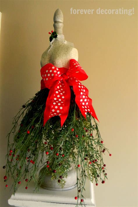 Forever Decorating Christmas Greenery Dress Form Tutorial