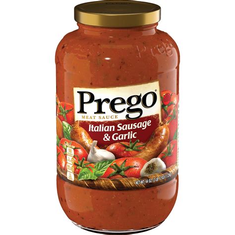 Prego Pasta Sauce Tomato Sauce With Italian Sausage And Garlic 44 Ounce Jar