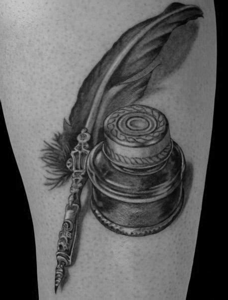 3d Arm Mens Tattoo Quill Design Quill Tattoo Feather Pen Tattoo