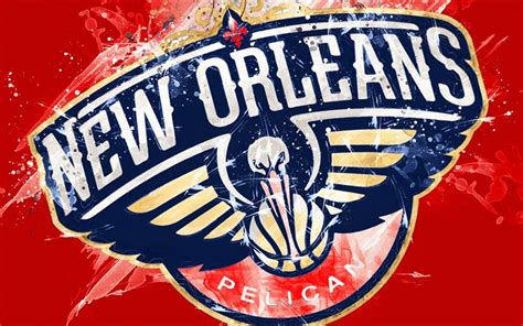 Download Wallpapers New Orleans Pelicans 4k Grunge Art Logo